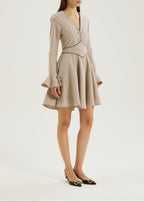 Wallace Elegance Wool Blend Dress | French Beige