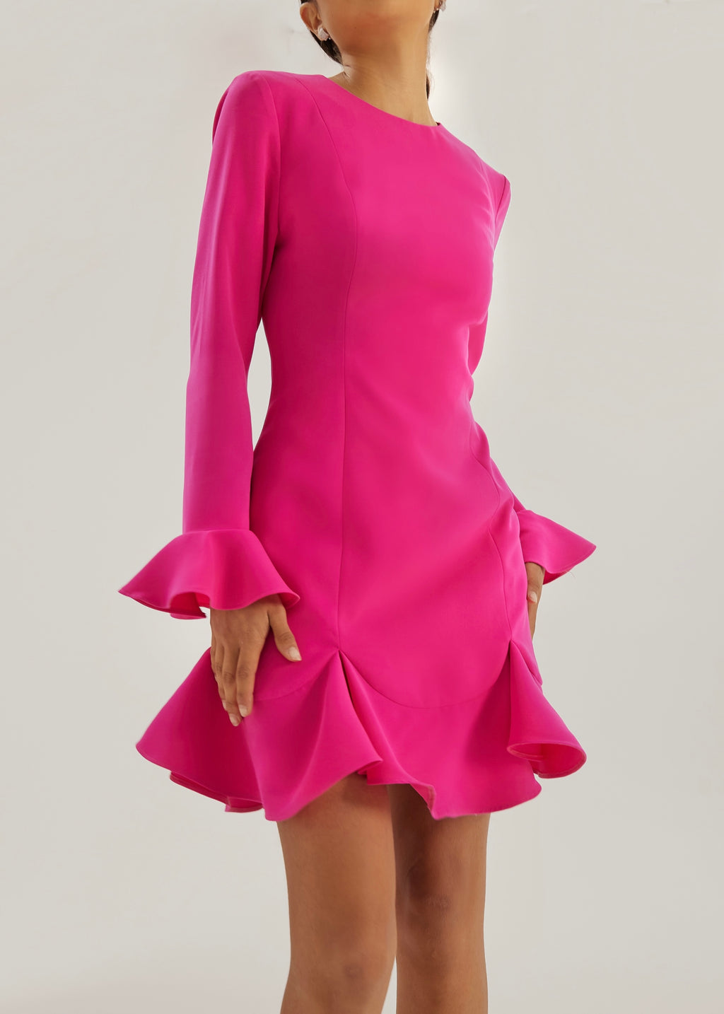 Whitney Flare & Frill Dress | Pink