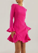 Whitney Flare & Frill Dress | Pink