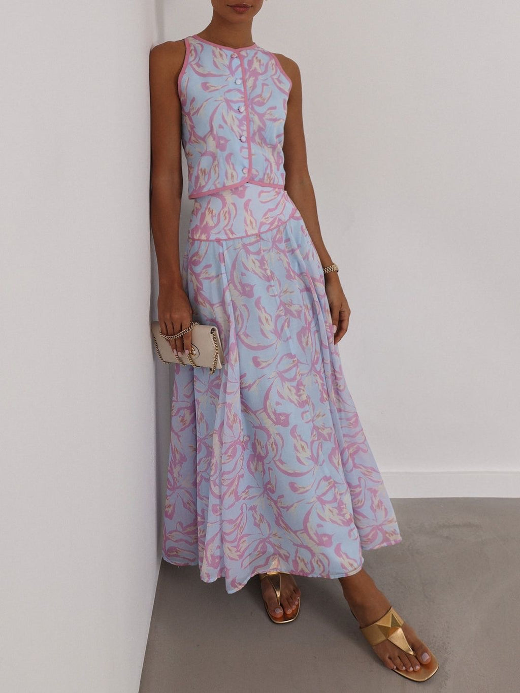 Patriza Printed Dream Skirt | Pastel Blue Mix