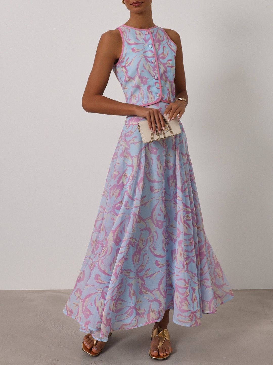 Patriza Printed Dream Skirt | Pastel Blue Mix