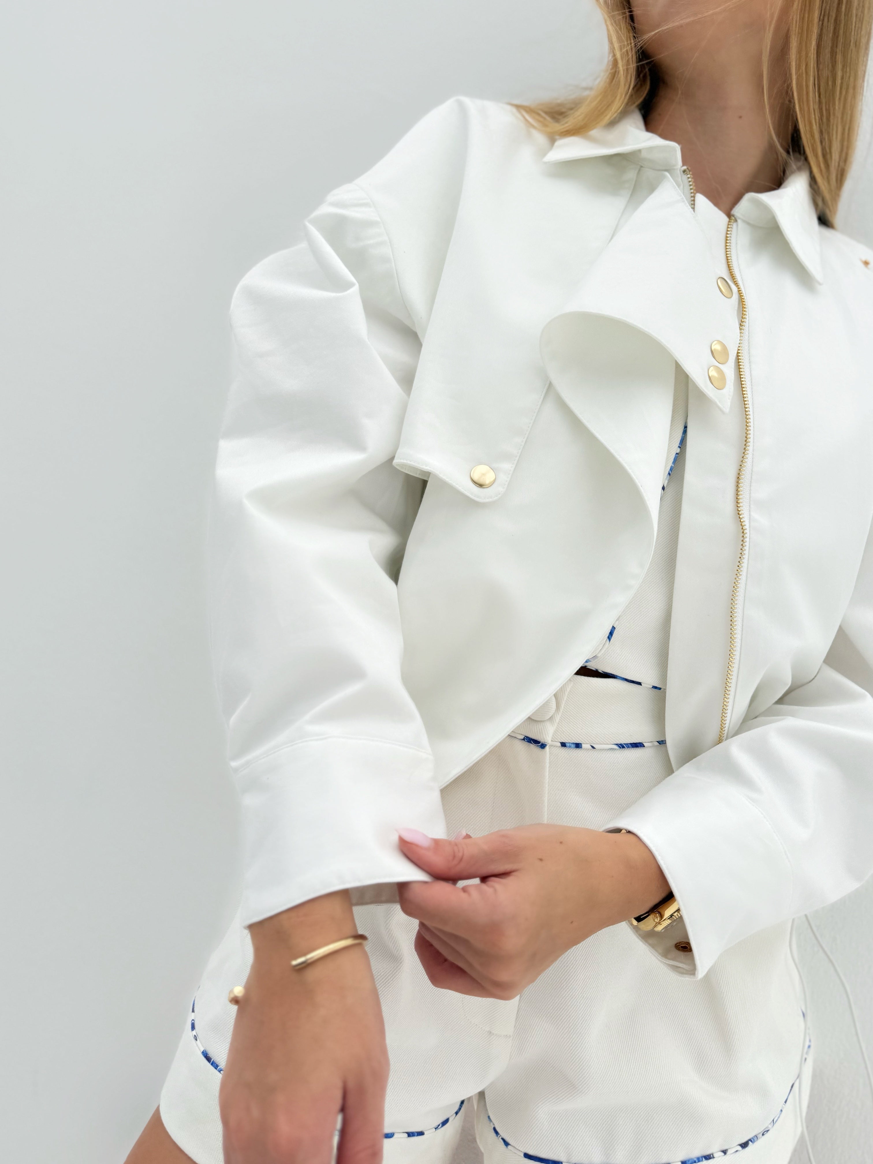 Everyday Chic Cotton Jacket | White