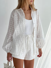 White Embroidered Light Cotton Shirt