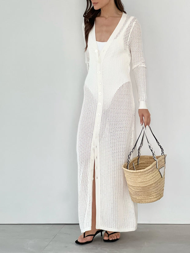 Leah Knitted Button Down Vacay Dress