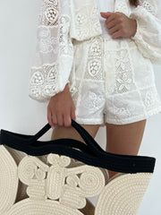 White Cotton Crochet Jacket