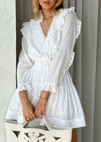 White Frill Trimmed Blouse