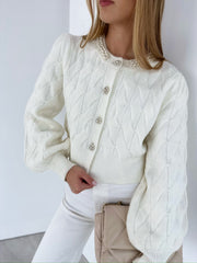 Carlotta Pearl Trim Luxe Cardigan