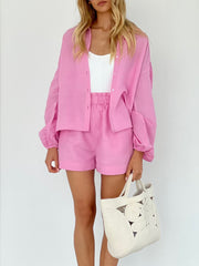 Pink Linen Day Shorts