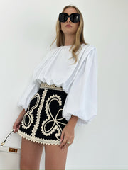 Cotton White Volume Top