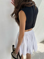 Alexia Cross Front Cotton Top Black 