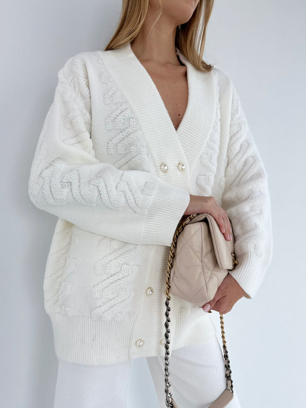 Pearl Button Cardigan Coat – VITA GRACE