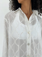 Cotton Embroidery & Sequin Shirt