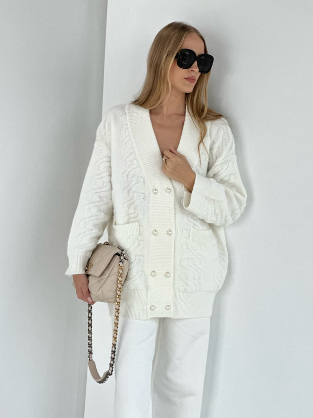 White Cardigan Coat 