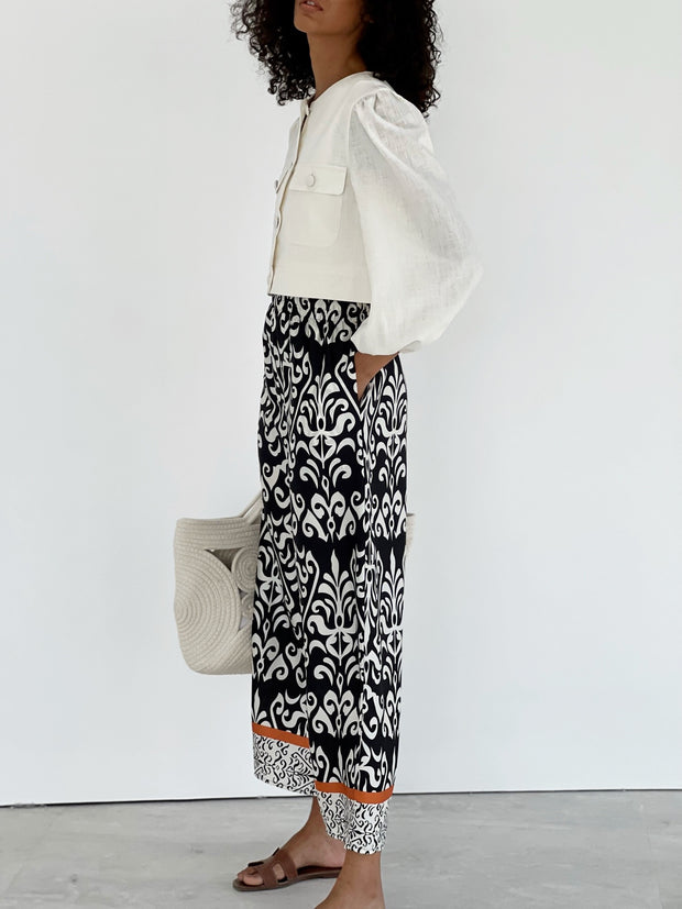 White Estelle Scallop Linen