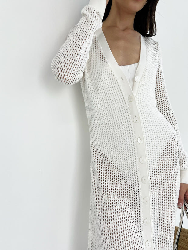 Leah Knitted Button Down Vacay Dress 