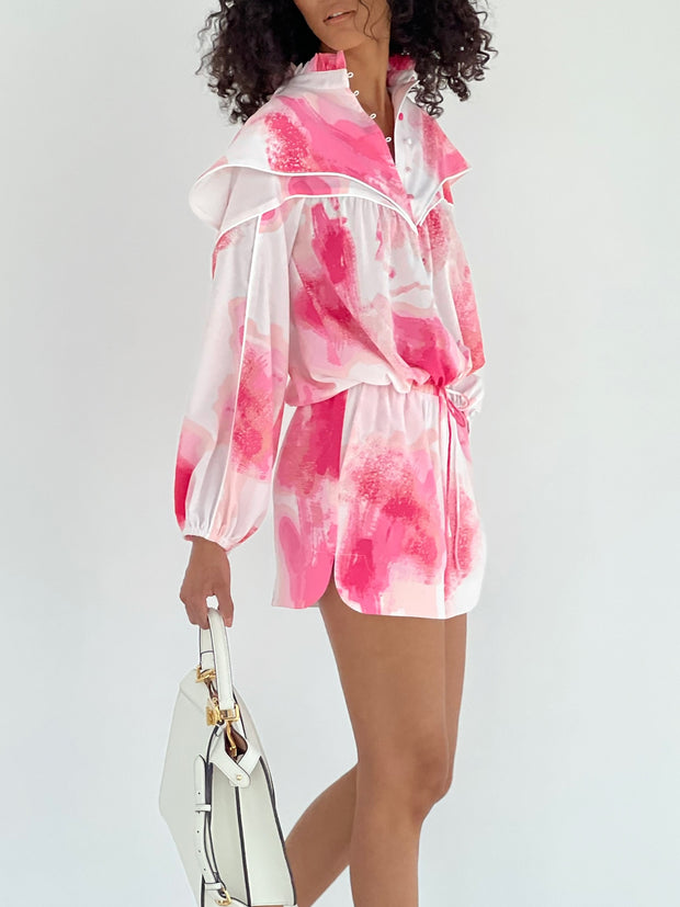 Women's Pink Printed Blouse
