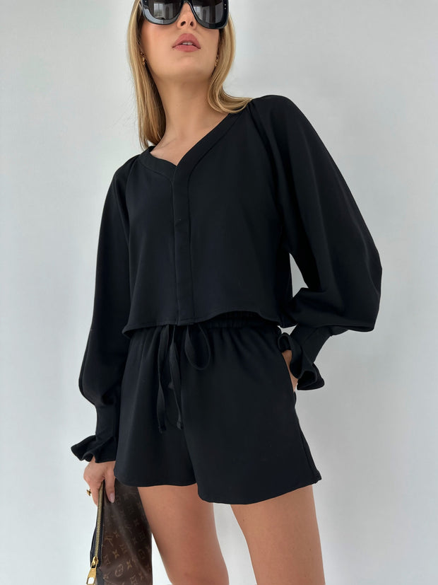 Black Hayley Elevated Sweatshirt