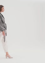 Bloomsbury Peplum Wool Trench Jacket  | Grey