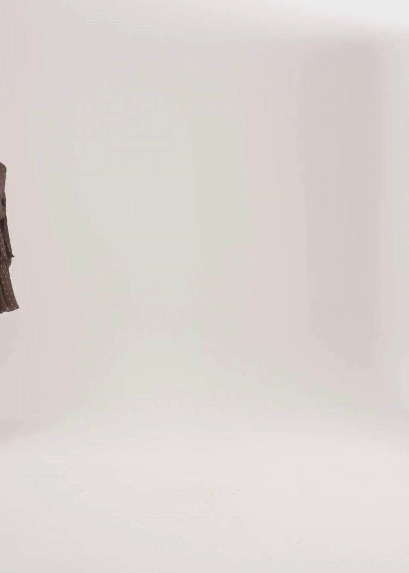 Allegra Pinch Waist Embroidered Blouse | Mocha