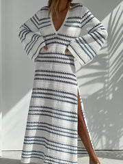 Striped Knitted Maxi Dress