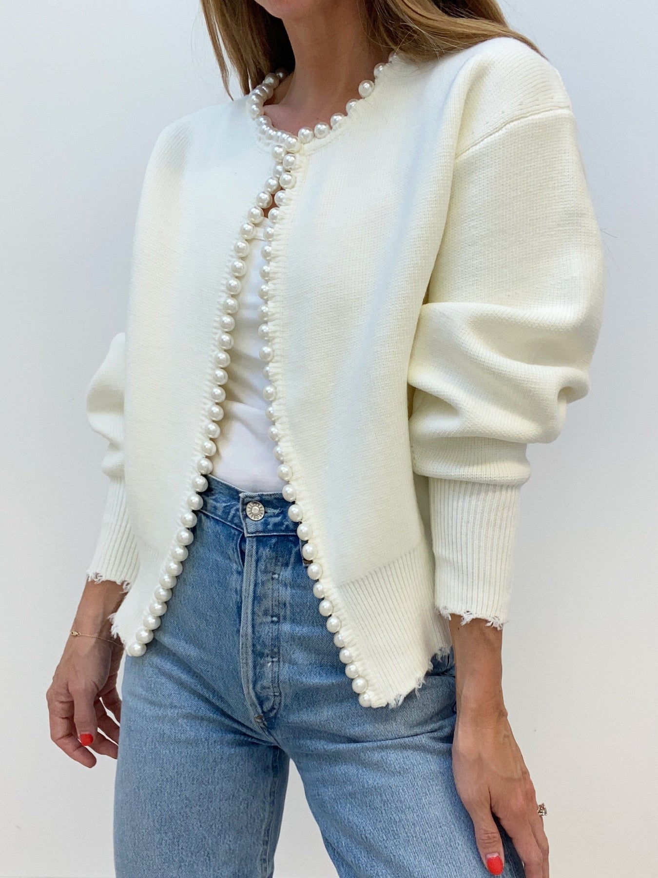 White edge 2024 to edge cardigan