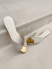 Golden Linen Sandals
