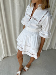 Valetta Loop Detail Cotton Blouse