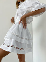 Valetta Tiered Skirt | White