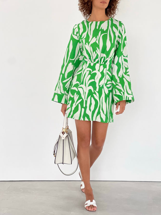 Meera Printed Vibe Dress | Green