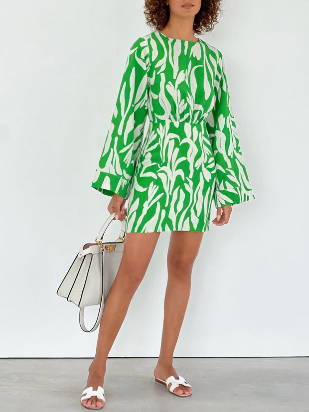 Meera Printed Vibe Dress | Green