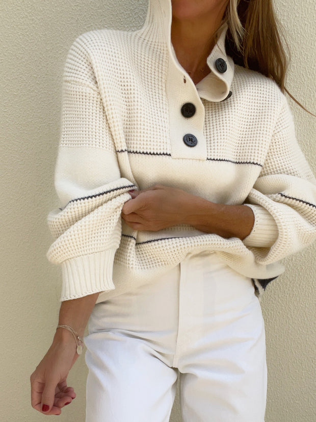 White Button Sweater