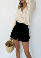 Ellie Cotton Frill Day Shorts | Black