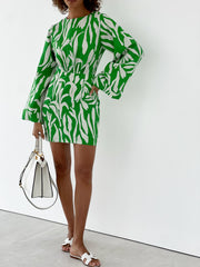Meera Printed Vibe Dress | Green