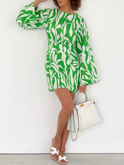 Meera Printed Vibe Dress | Green