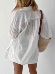Mindy Embroidered Cotton Oversized Shirt
