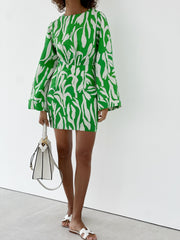 Meera Printed Vibe Dress | Green