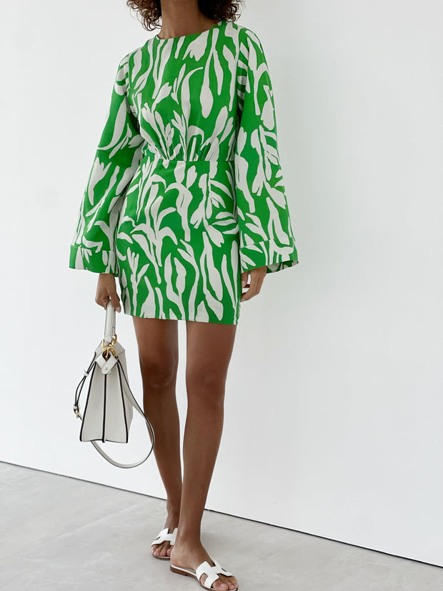 Meera Printed Vibe Dress | Green